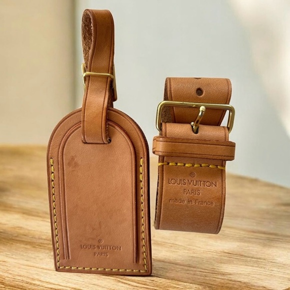 Louis Vuitton Other - Louis Vuitton Tan Leather Bag Tag Set
